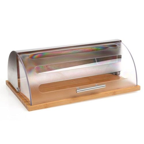 Boîte À Pain "Bambou & Inox" 39cm Naturel