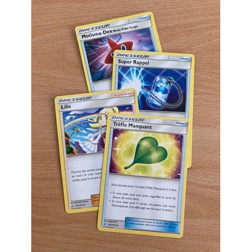 (2550) Lilie + Trèfle Manquant + Super Rappel + Motisma Dex (Pokemon)