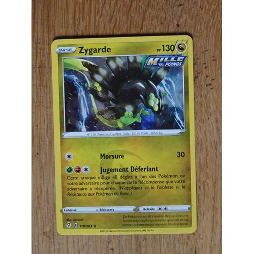 Carte Pokemon Zygarde Holo 130 Pv 118/203 Épée Et Bouclier 7 - Evolution Céleste