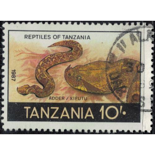Tanzanie 1987 Oblitéré Used Reptile Bitis Arietans Vipère Heurtante Serpent Y&t Tz 327 Su
