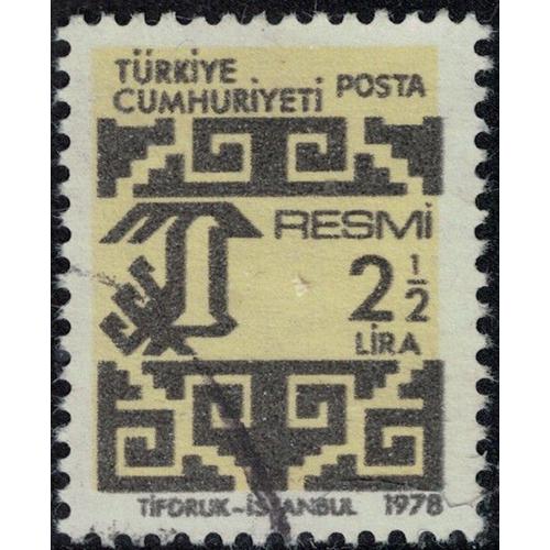 Turquie 1978 Oblitéré Used Resmi Officiel Brun Noir Jaune Chrome Clair Y&t Tr S144 Su