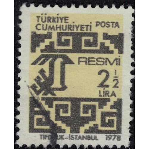 Turquie 1978 Oblitéré Used Resmi Officiel Brun Noir Jaune Chrome Clair Y&t Tr S144 Su