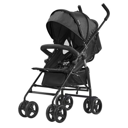Poussette Légère Pour Bébé-Vevor-Poussette Pour Tout-Petit Compacte Avec Dossier Inclinable Multipositions-Noir