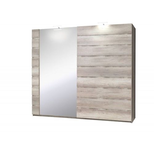 Armoire, Garde Robe Romi Deux Portes Coulissantes 200 Cm, Coloris Dab Canyon. Meuble Design