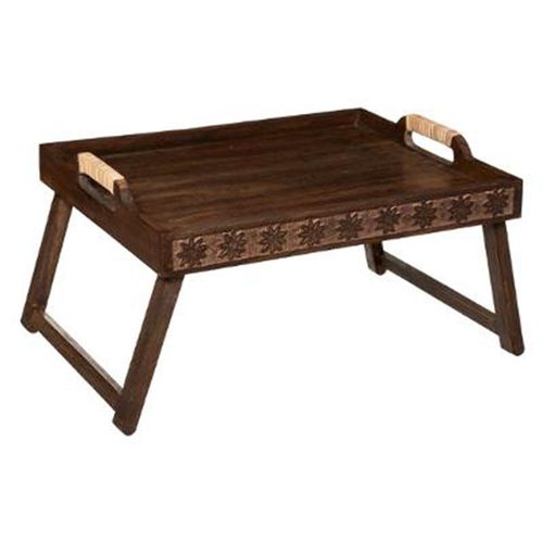 Plateau Sur Pied En Bois "Namaste" 45cm Marron