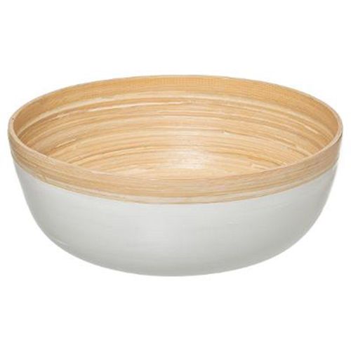Saladier Rond Bambou "Modern" 30cm Blanc