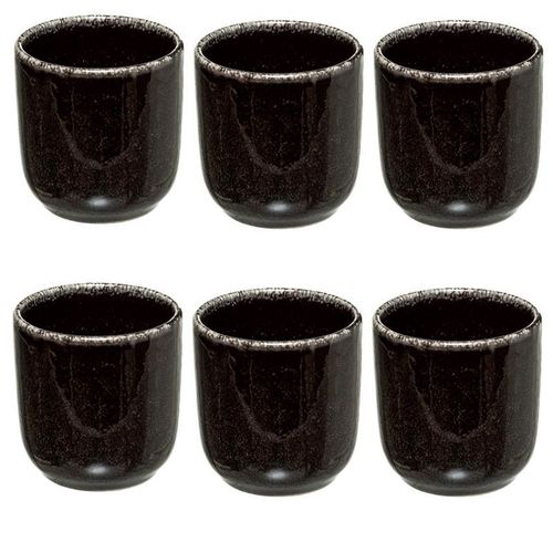Lot De 6 Tasses À Café "Terre Inconnue" 10cl Noir