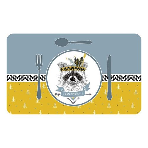 Set De Table Enfant "Filou" 28x44cm Bleu & Jaune