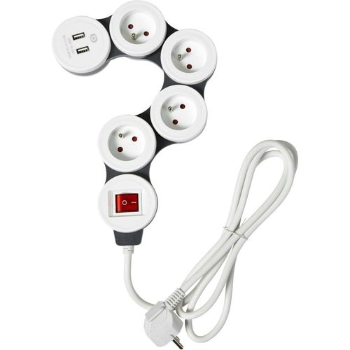 Multiprise Essentielb rotative 4 prises + 2 USB