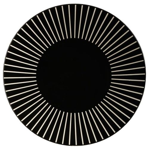 Lot De 6 Assiettes Plates "Sun" 27cm Noir