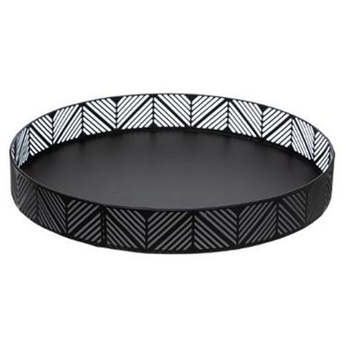 Plateau De Service En Métal "Frise" 30cm Noir