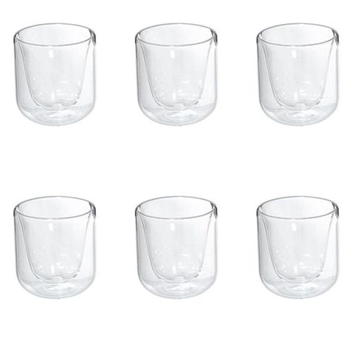 Lot De 6 Tasses Double Paroi "Forte" 20cl Transparent