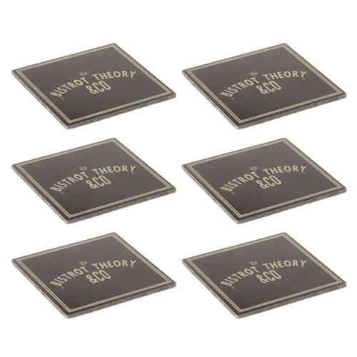Lot De 6 Dessous De Verre "Theory" 10cm Noir