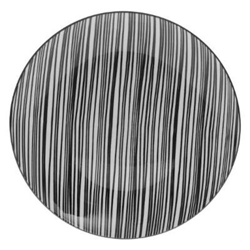 Lot De 6 Assiettes Plates "Bohemia Zèbre" 26cm Noir