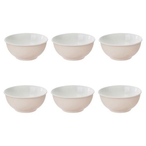 Lot De 6 Bols En Porcelaine "Nature" 52cl Rose