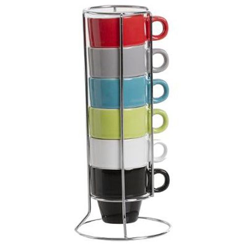 Lot De 6 Tasses Sur Rack "Colorama" 5cl Multicolore