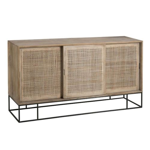 Paris Prix - Buffet 3 Portes En Bois "Bombay" 160cm Naturel