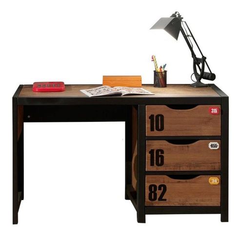 Paris Prix - Bureau Enfant "Alex" 130cm Marron & Noir