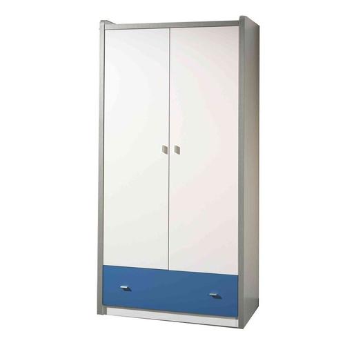 Paris Prix - Armoire 2 Portes "Bonny" 202cm Bleu