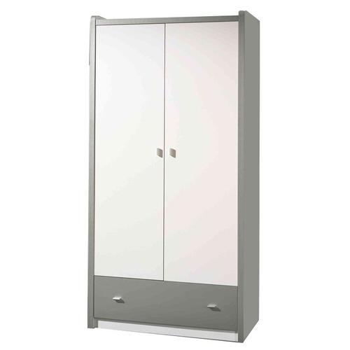 Paris Prix - Armoire 2 Portes "Bonny" 202cm Gris