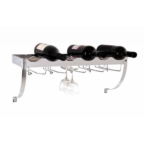 Paris Prix - Étagère À Vin Design "Axel" 58cm Argent
