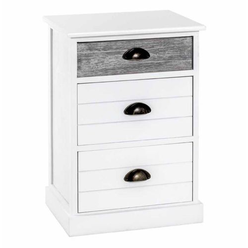 Paris Prix - Commode En Bois 3 Tiroirs "Mario" 60cm Blanc