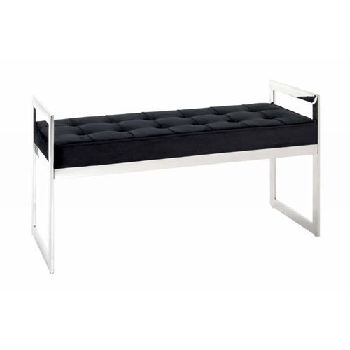 Paris Prix - Banc Design En Velours "Noja" 100cm Noir