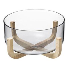 Saladier Rond En Verre "Arha" 28cm Gris