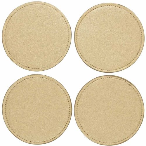 Lot De 4 Dessous De Verre Design "Lilo" 10cm Or