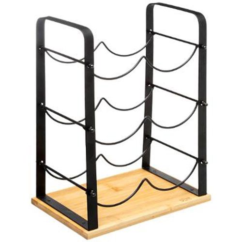 Range-Bouteilles 6 Compartiments "Nera" 38cm Noir