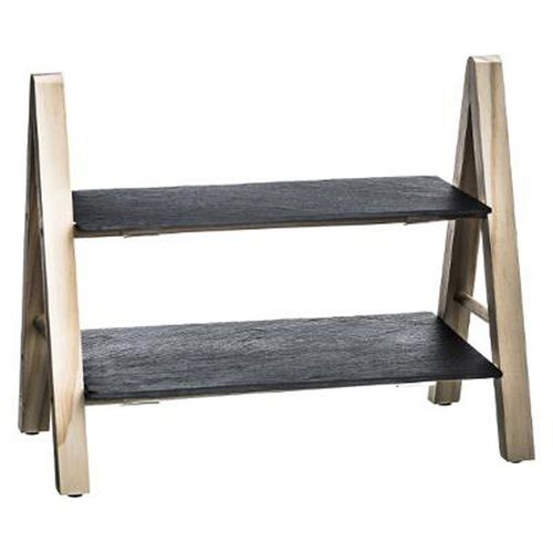 Serviteur À 2 Étages Chevalet "Ardoise" 28cm Noir