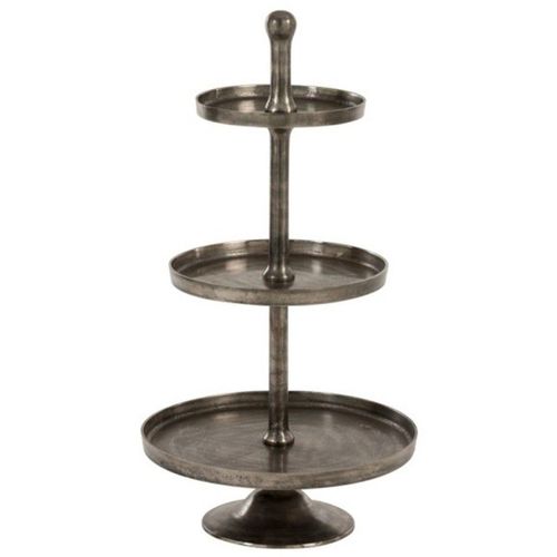Paris Prix - Plateau Sur Pied À 3 Niveaux "Fontaine" 110cm Gris