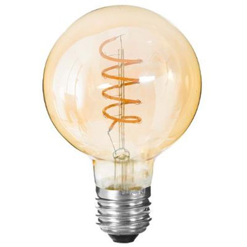 Ampoule À Led Torsadée "Ronde" 14cm Ambre