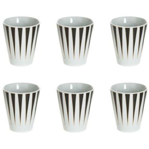 Lot De 6 Tasses À Motifs "Merveilleux" 9cl Blanc