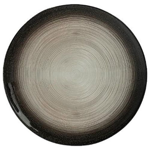 Lot De 6 Assiettes Plates "Jem" 28cm Noir & Argent