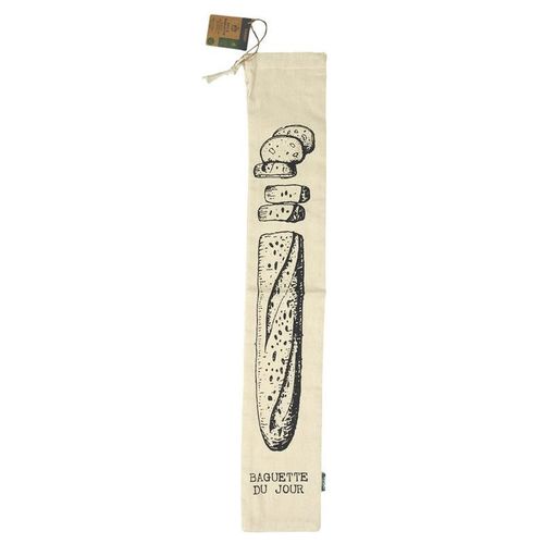 Paris Prix - Sac À Pain En Toile "Baguette" 70cm Beige