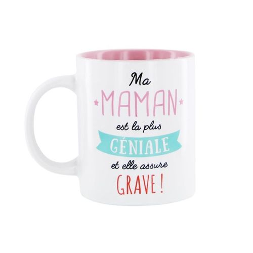 Paris Prix - Mug Design "Maman" 12cm Blanc