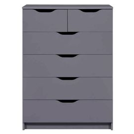 Paris Prix - Commode 6 Tiroirs Design "Litania" 112cm Gris