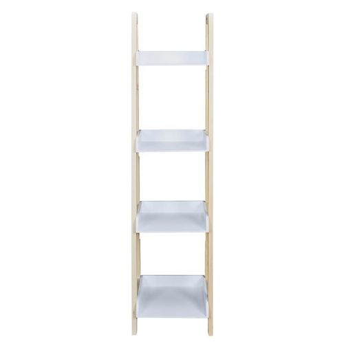 Paris Prix - Étagère Déco 4 Niveaux "Bois" 117cm Blanc