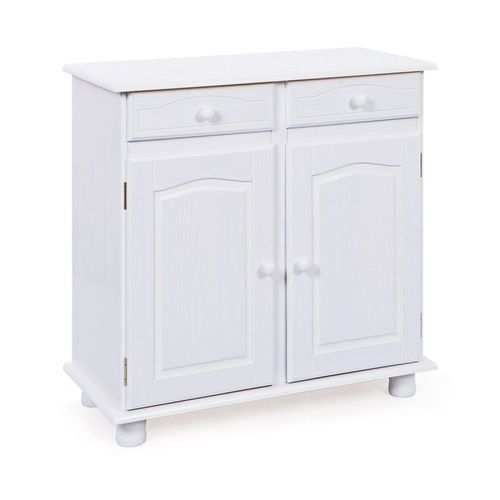 Bahut 2 Portes & 2 Tiroirs Bois "Alienor" 88cm Blanc