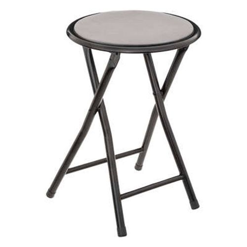Tabouret Pliant En Velours "Cyda" 45cm Gris