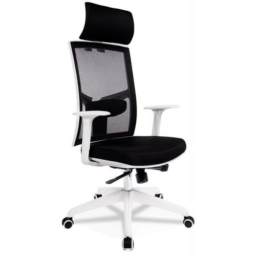 Paris Prix - Fauteuil De Bureau Design "Luky" 119cm Noir & Blanc