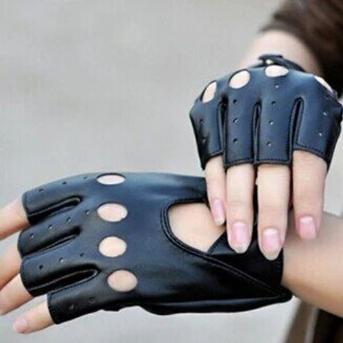 Gants Métalliques En Faux Cuir Pour Femmes,Aspect Dos Or Et Argent,Mitaines De Performance De Soirée,Gants Longs En Latex,Longueur De Coude Sexy - Type Black #D