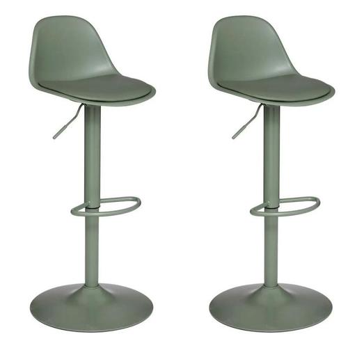 Lot De 2 Chaises De Bar Design "Aiko" 103cm Kaki