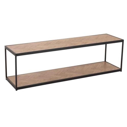 Paris Prix - Table Basse 2 Niveaux "Miraza" 150cm Naturel & Noir