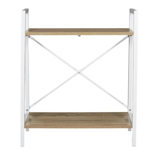 Paris Prix - Étagère Déco 2 Niveaux "Bois & Métal" 70cm Blanc