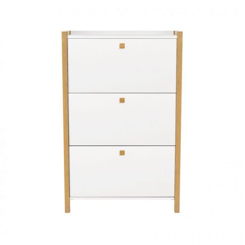 Paris Prix - Meuble À Chaussures 3 Compartiments "Hannover" 121cm Blanc