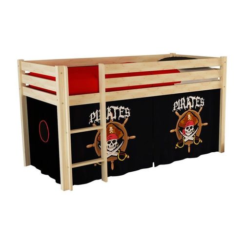 Paris Prix - Lit Enfant "Pino Pirates Ii" 90x200cm Naturel
