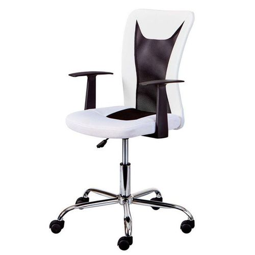 Paris Prix - Fauteuil De Bureau "Gaspard" 89-99cm Blanc & Noir