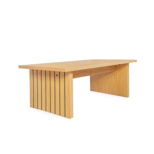 Table Basse Design En Bois "Stripe" 120cm Naturel